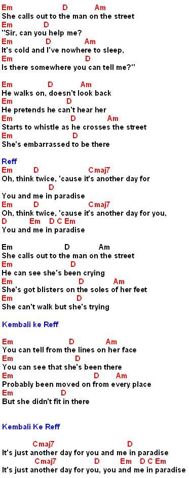 phil collins another day in paradise chords|Iba pa.